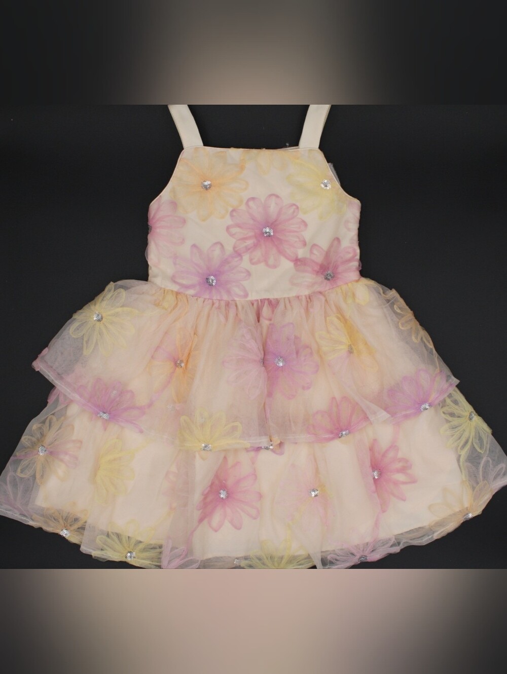 Kensie Girl Girls Size 6 Pink & Yellow Layered Floral Dress